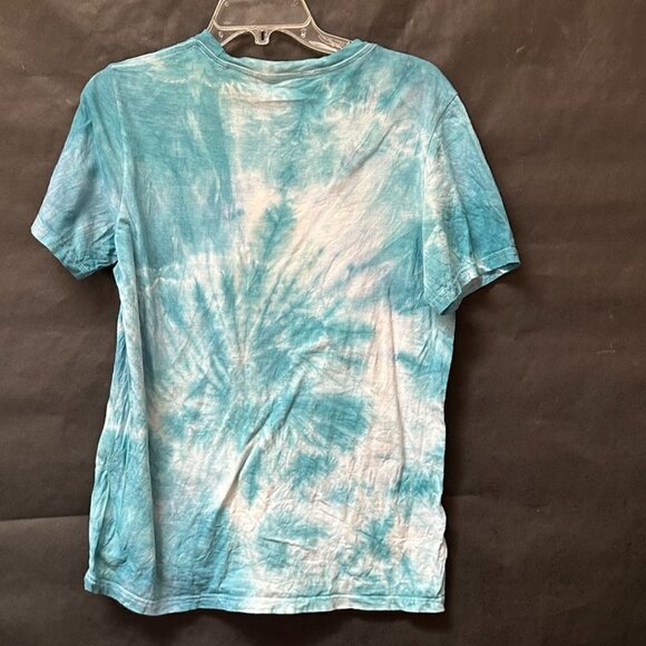 Adidas Small Tee Shirt Blue Turquoise Cotton Tie Dye Tied dyed Short Sleeve Teal - Picture 5 of 6